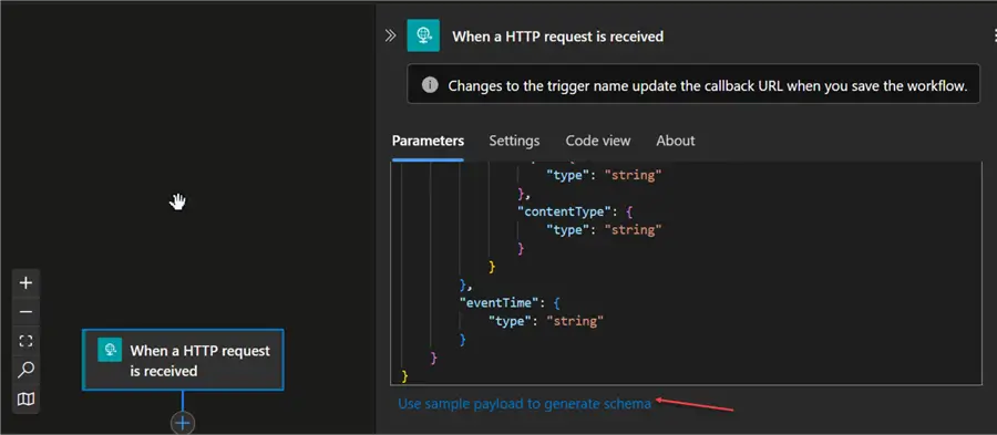 Set Sample Payload