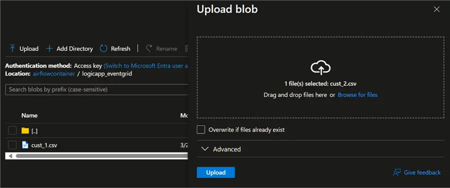 Upload new File