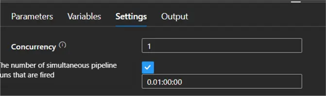concurrency settings of a pipeline