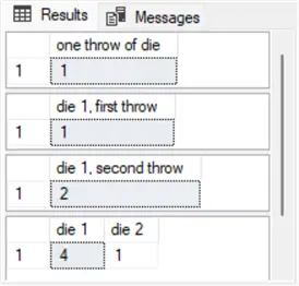 for configuring rand() function calls to simulate the throwing of one die or two dice