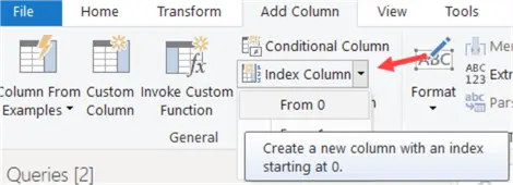 add index column as surrogate key