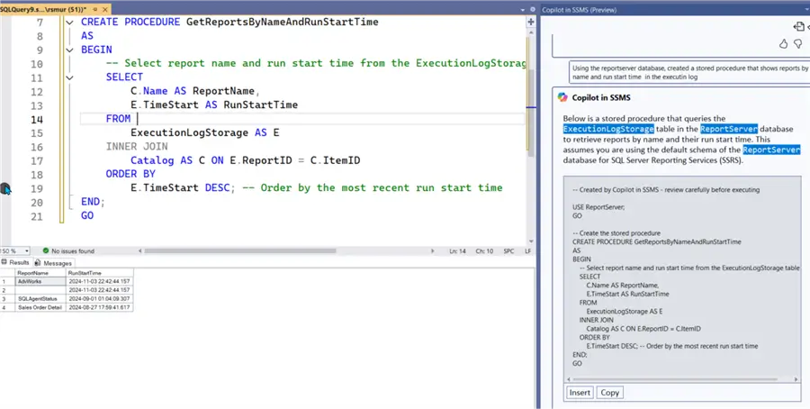 SSRS query