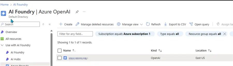 Azure OpenAI service