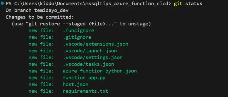 git status