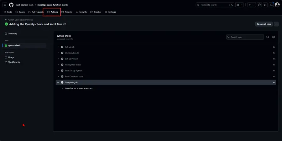 Git Actions Workflow
