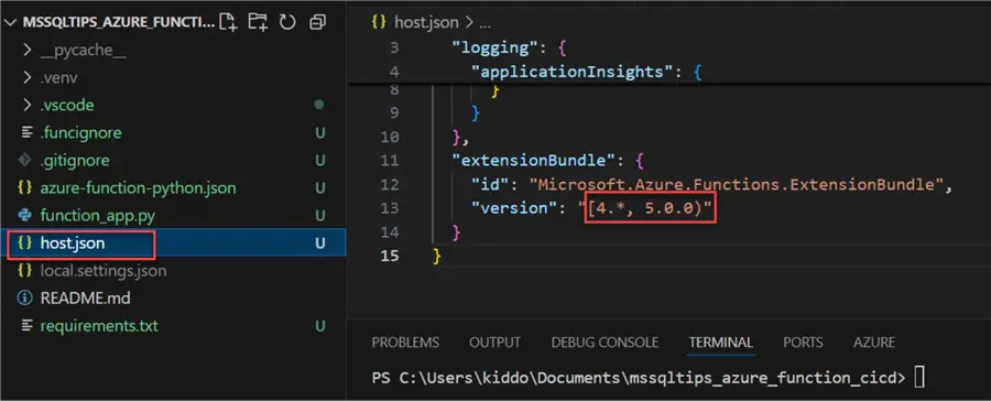 Host.json Version