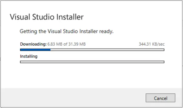 Getting the VS installer ready