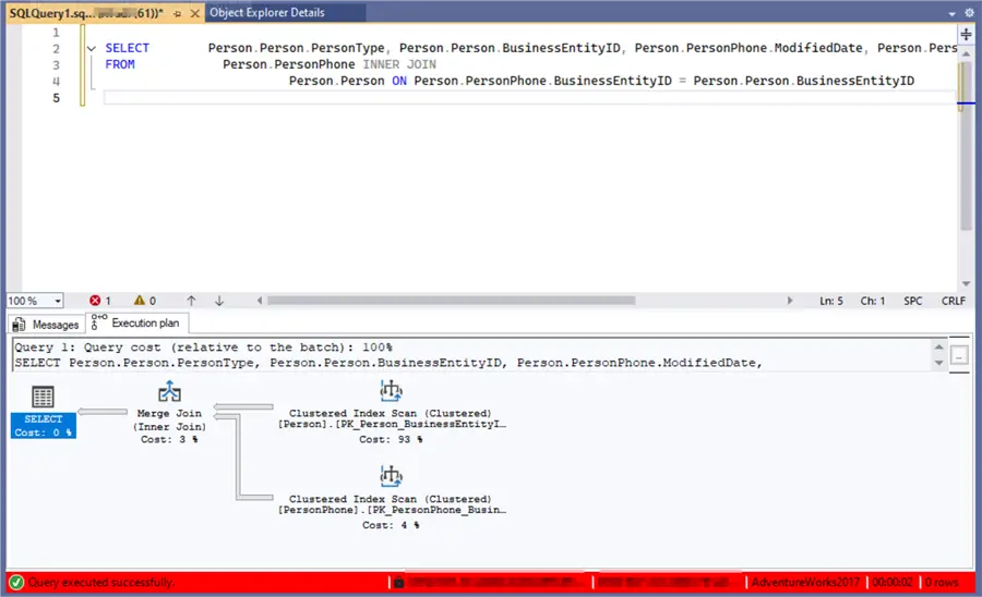 query execution plan