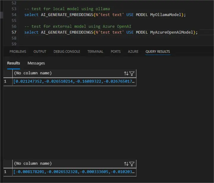 T-SQL generate vector embeddings