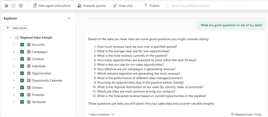 Identify Insightful Data image of fabric data insights with copilot