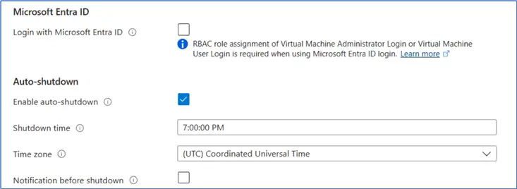 configure autoshutdown