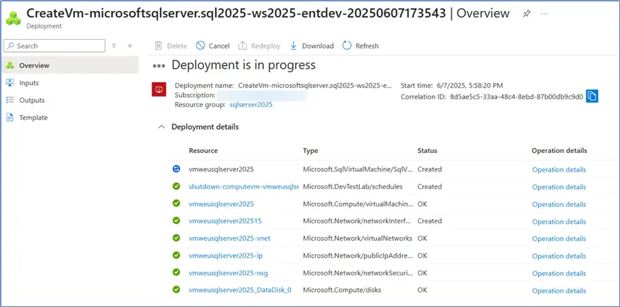 create the new VM