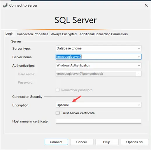 encryption optional