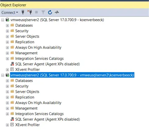 log into db engine with ssms, both using windows and sql auth
