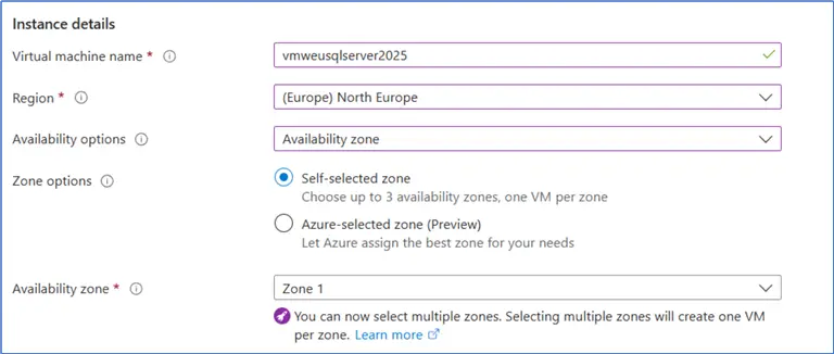 instance details