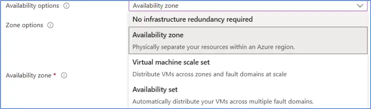 different availability options
