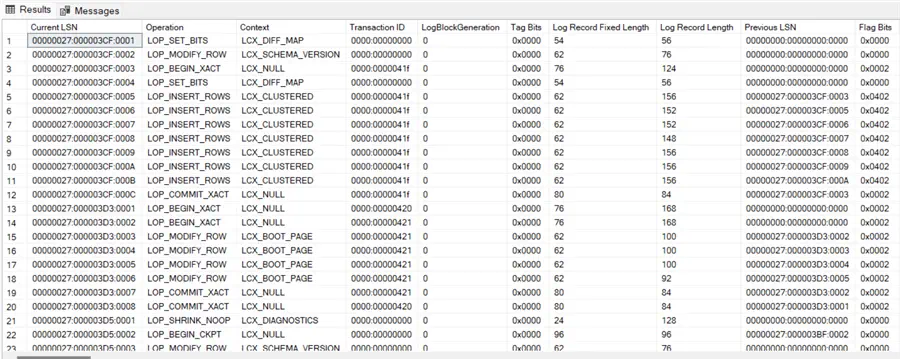 Use fn_dblog to Investigate Log Contents
