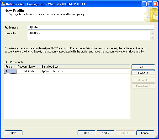 database mail new profile