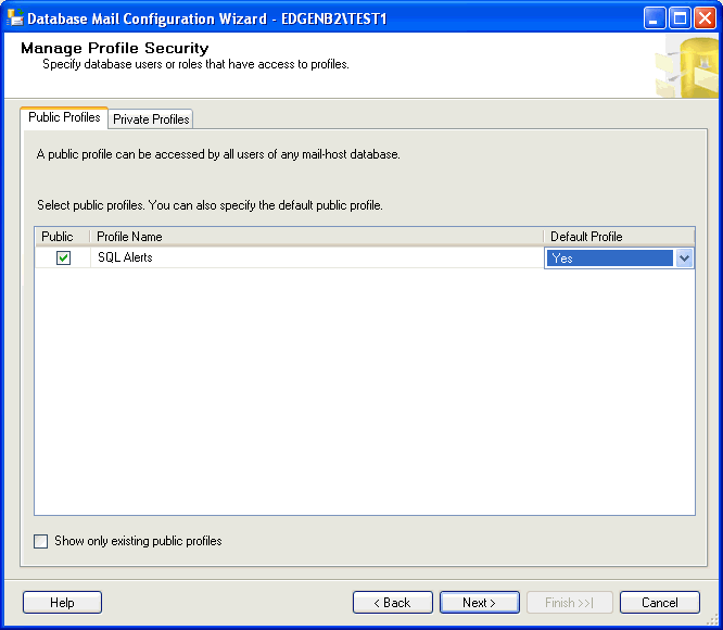 database mail manage profile security