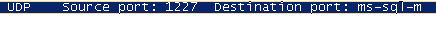 View of the service announcement during OSQL Server list command as captured by Ethereal