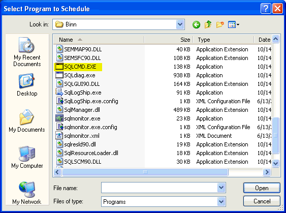 select sqlcmd.exe