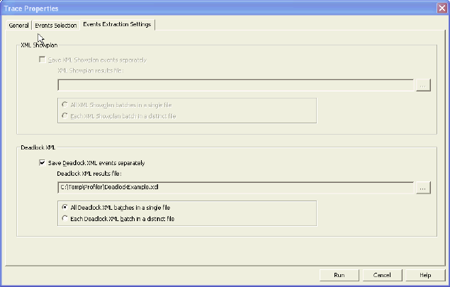 SQLServer2005 Profiler EventsExtractionSettings