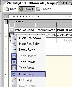 add a grouping to the report in ssrs