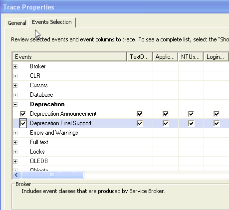 Profiler DeprecationEvents 5
