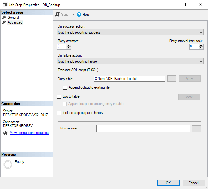 sql agent job step