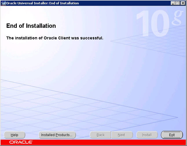 end of installation