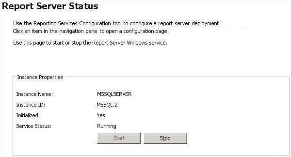 report server status