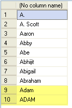column name