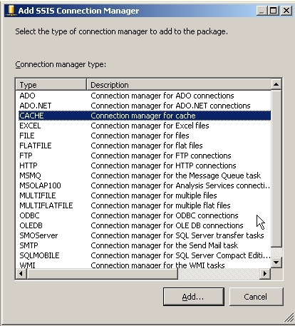add cache connmgr