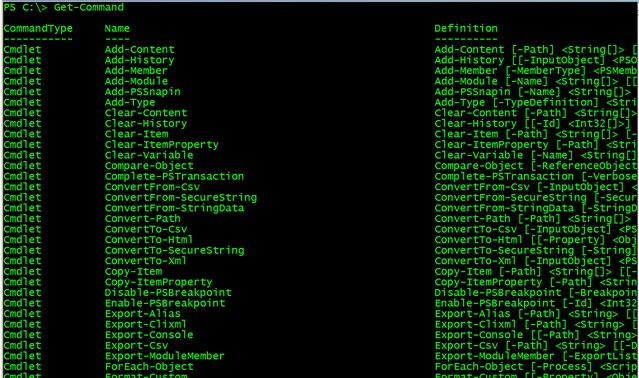 powershell get-command
