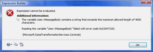 ssis expression builder error