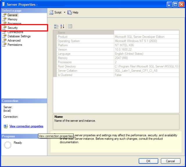 Server Properties
