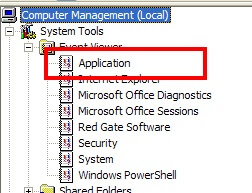 Computer Management - App Event Log