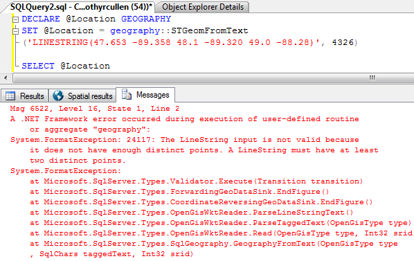 SQL Server 2008 Geography and Geometry Data Types