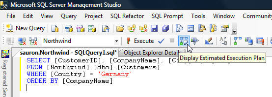 display estimated execution plan