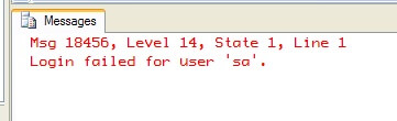 login failed