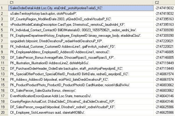 query results