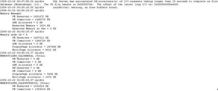 SQL Server Lazy Writer Issue Warning No Free Buffers Found