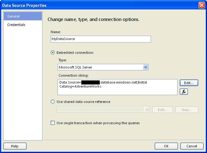 data source properties