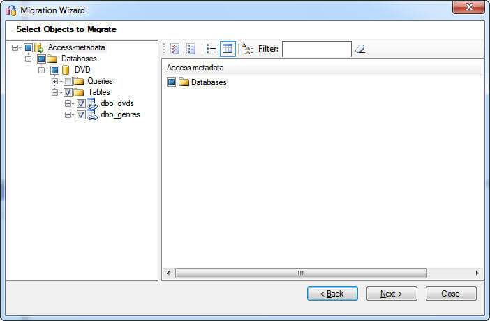 The next form you're presented with in the SSMA is simply a File Open dialog box