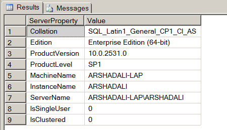 Getting different property values using System function