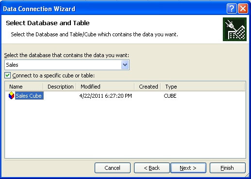 Excel to SSAS Connection 3