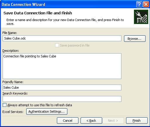 Excel to SSAS Connection 4
