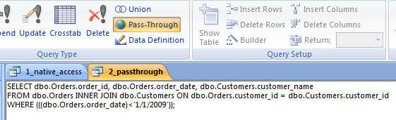  I proceed to drop in the T/SQL command I originally ran inside of SSMS