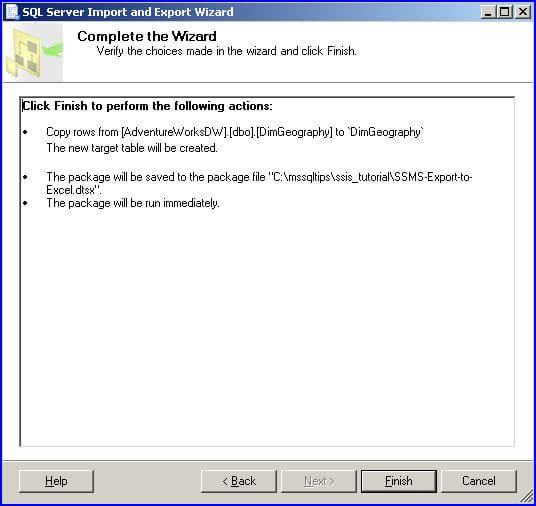 xport wizard complete