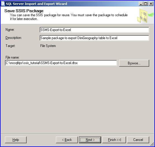 xport wizard save